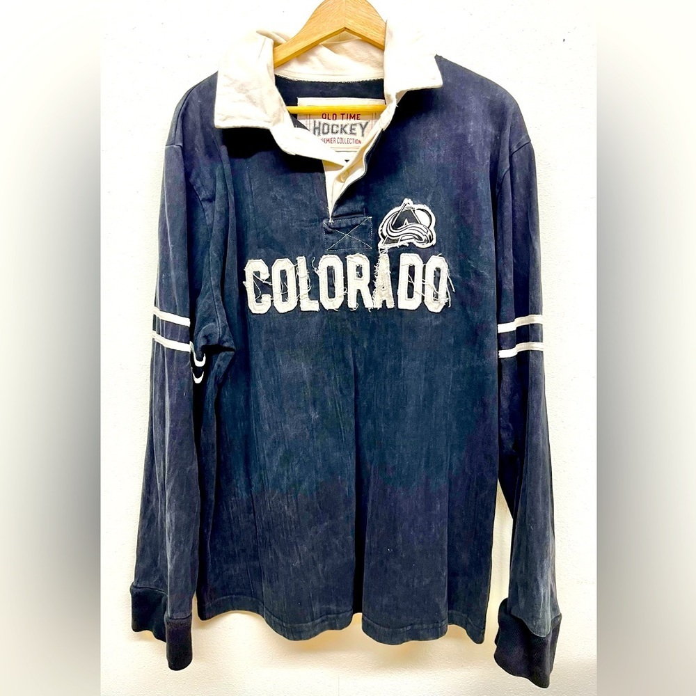 Colorado Avalanche Old Time Hockey Rugby Shirt Men’s XL